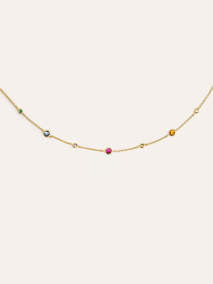 Collar New Orbit Multicolor Baño Oro