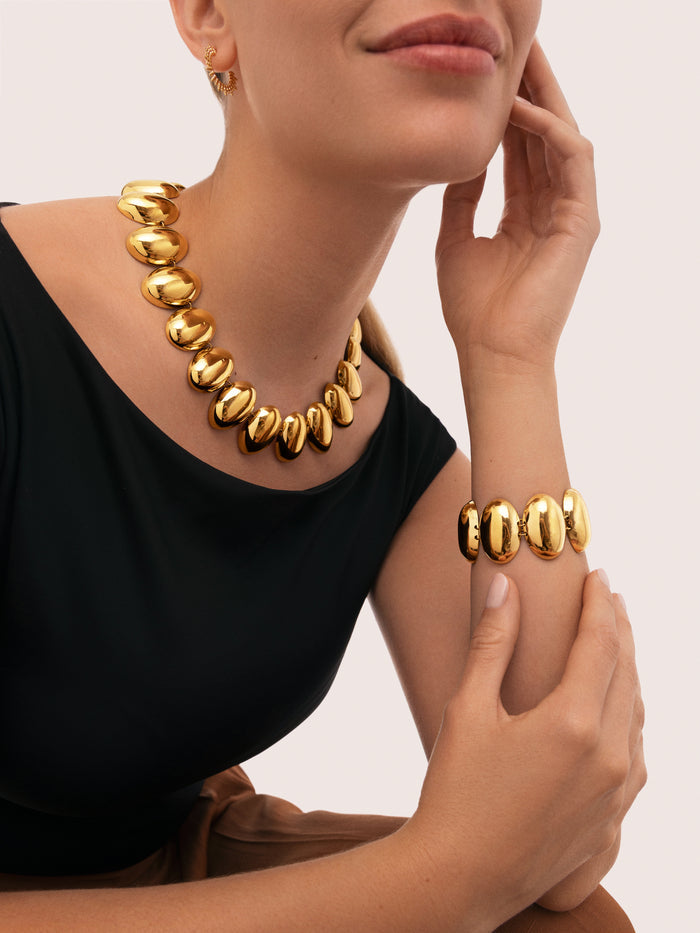 Collar Oceya Acero Baño Oro