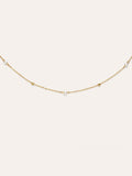 Collar Pearl Dots Acero Baño Oro