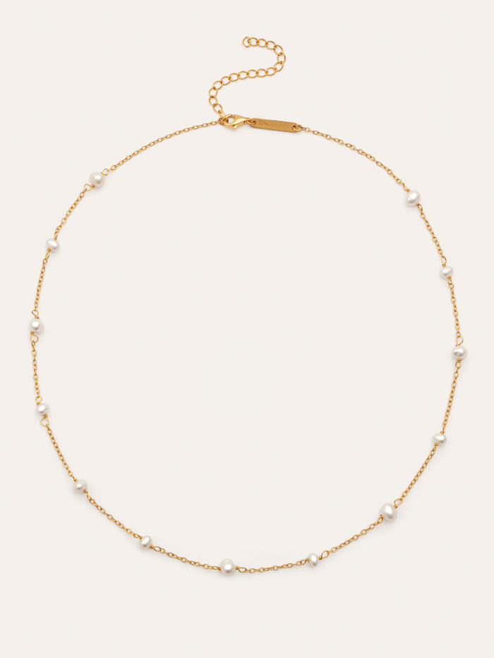 Collar Pearl & Pearls Plata Baño Oro