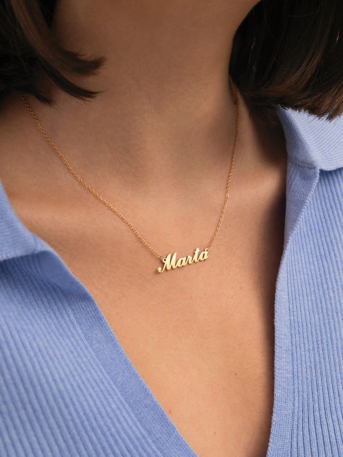 Collar Personalizado Carrie Plata Baño Oro
