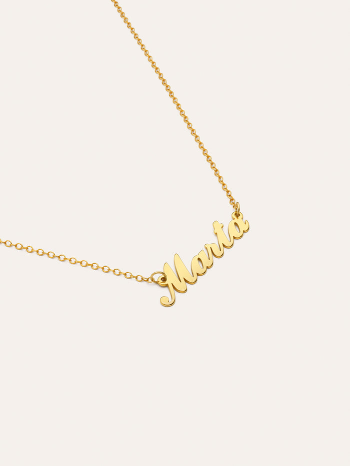 Collar Personalizado Carrie Plata Baño Oro