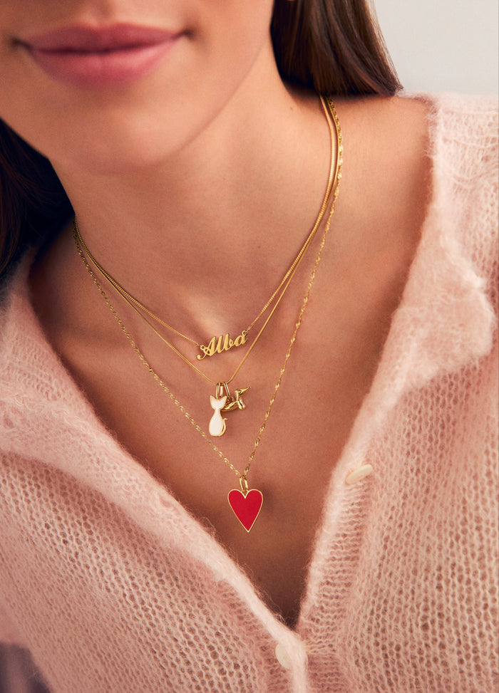 Collar Personalizado Carrie Plata Baño Oro