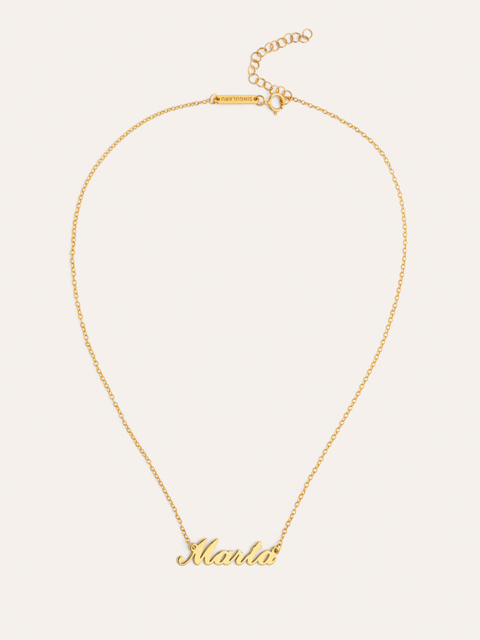 Collar Personalizado Carrie Plata Baño Oro