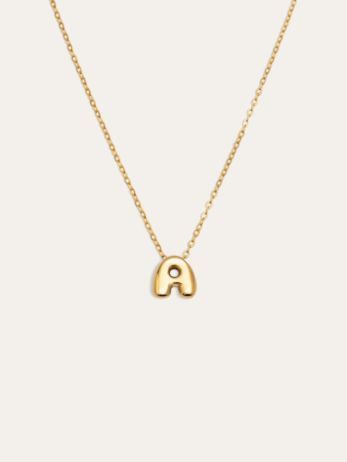 Collar Personalizado Hailey Letter Acero Baño Oro