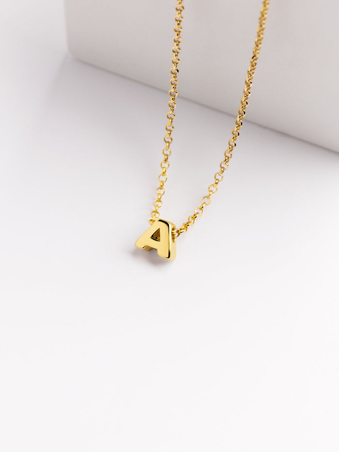 Collar Personalizado Single Letter Oro