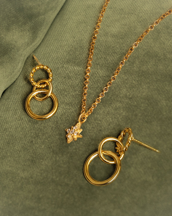 Collar Polar Star Plata Baño Oro