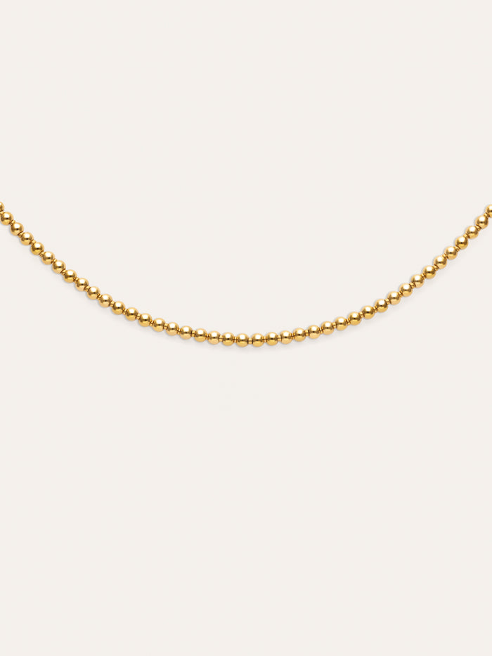 Collar Rosario Acero Baño Oro