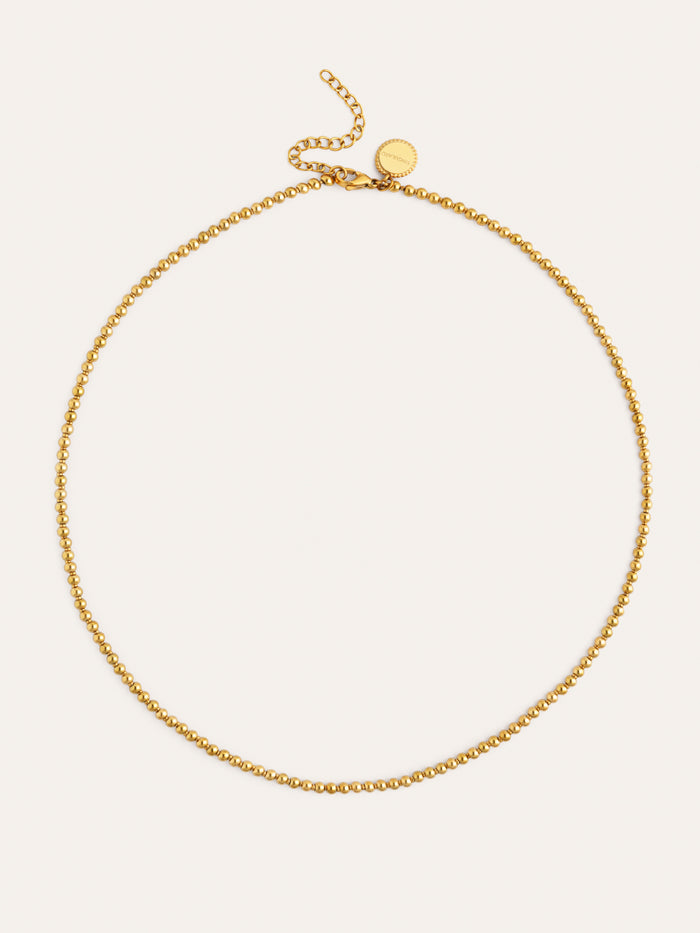Collar Rosario Acero Baño Oro