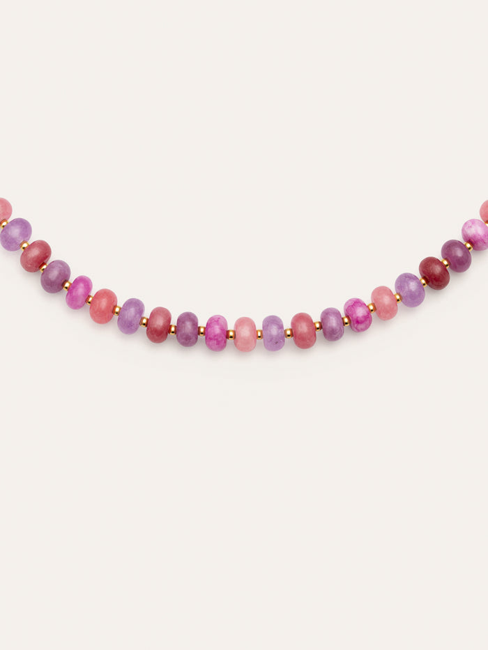 Collar Rosé Stones Acero Baño Oro