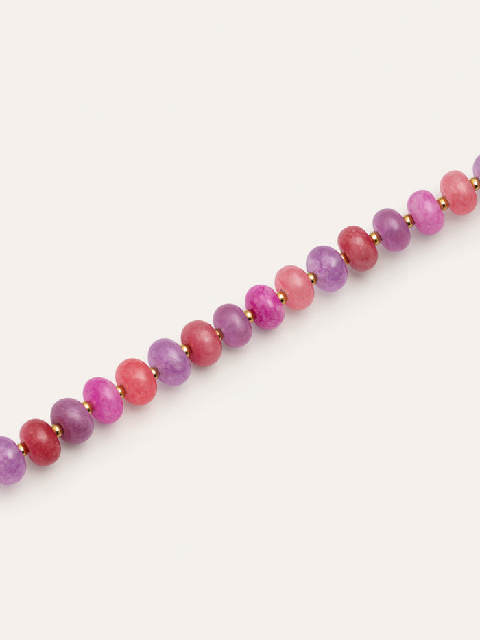 Collar Rosé Stones Acero Baño Oro