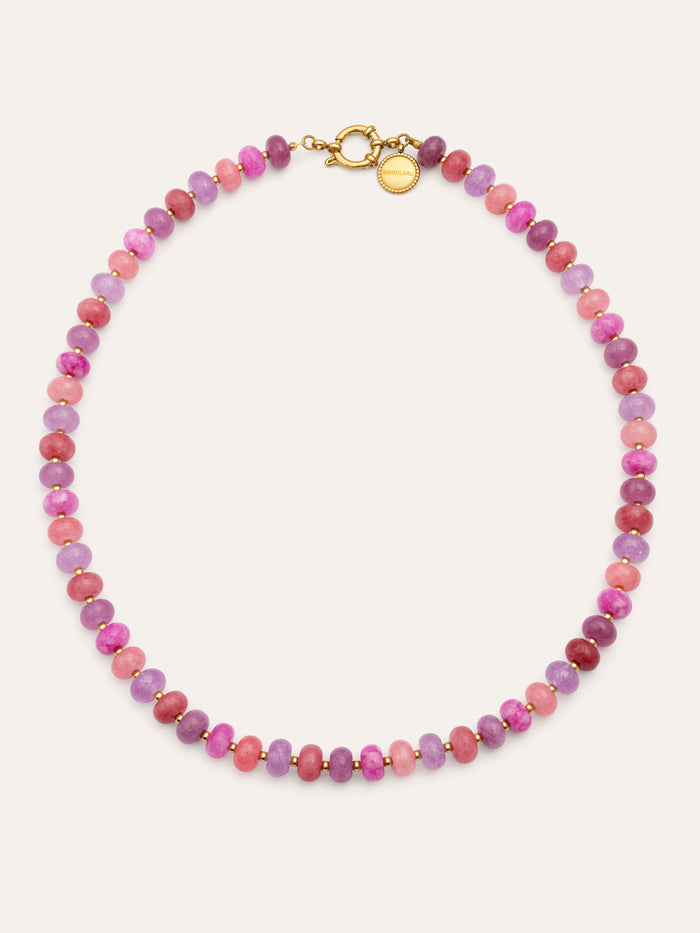 Collar Rosé Stones Acero Baño Oro