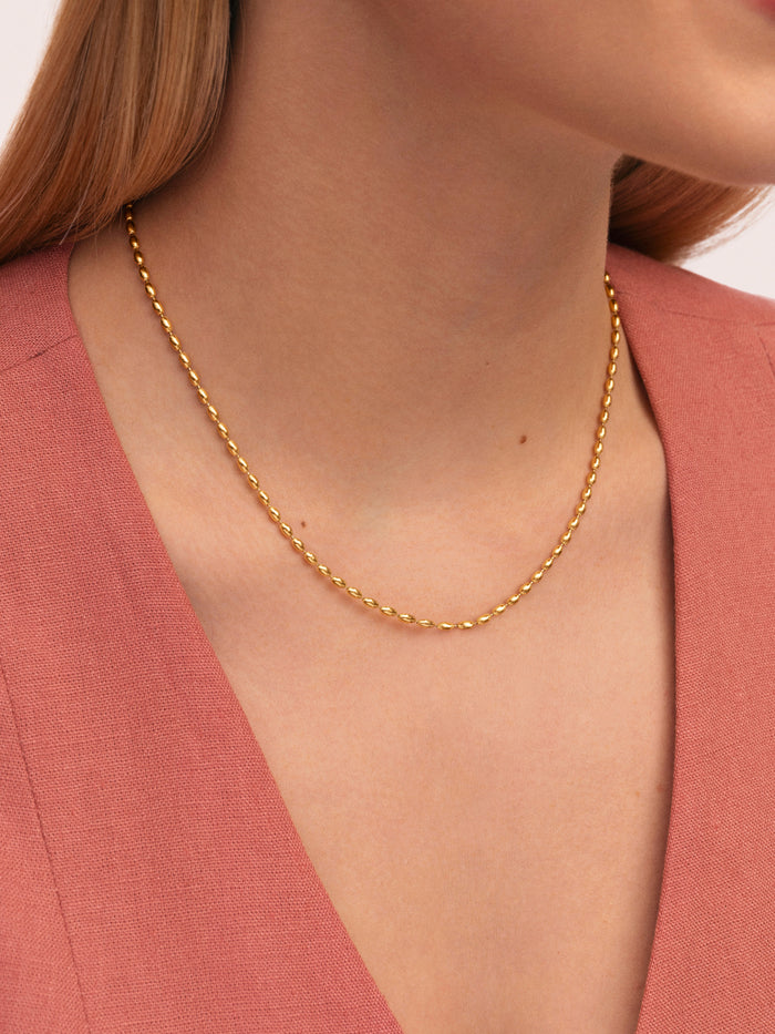Collar Serpentine Acero Baño Oro
