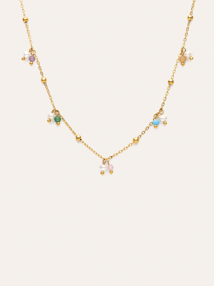 Collar Shamira Dots Acero Baño Oro