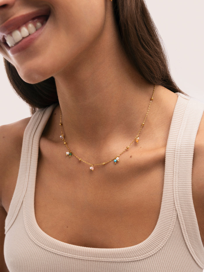 Collar Shamira Dots Acero Baño Oro