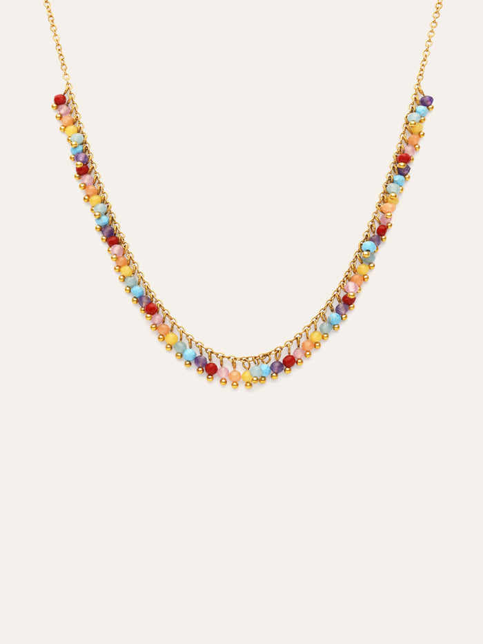 Collar Shamira Full Stones Acero Baño Oro