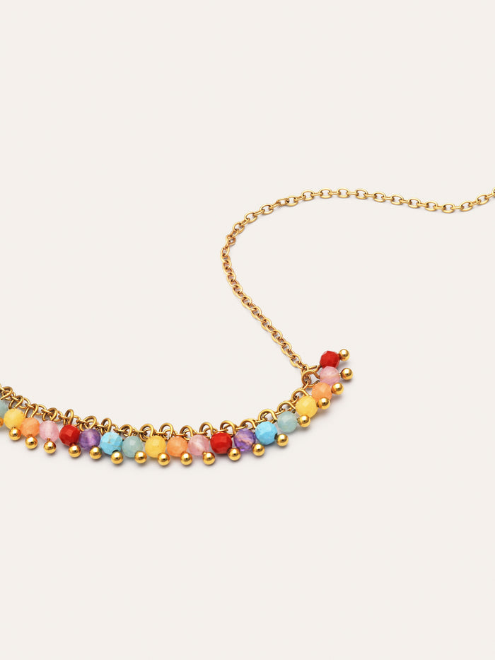 Collar Shamira Full Stones Acero Baño Oro