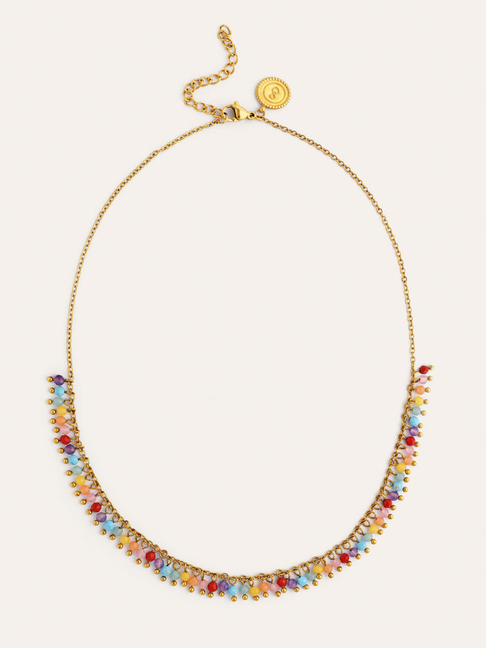 Collar Shamira Full Stones Acero Baño Oro