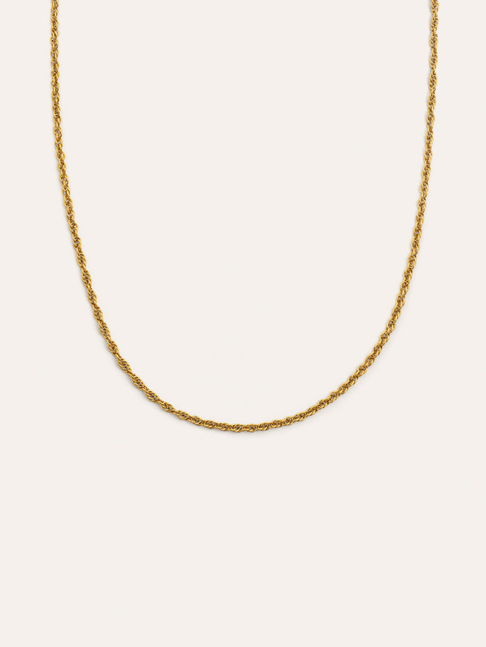 Collar Spinning Rope Chain Acero Baño Oro