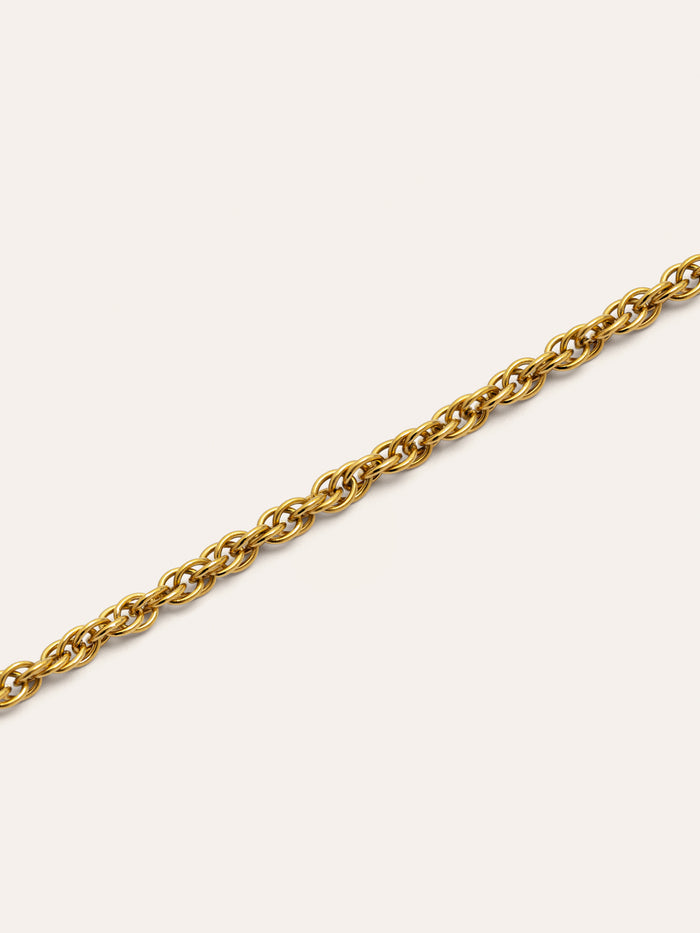 Collar Spinning Rope Chain Acero Baño Oro
