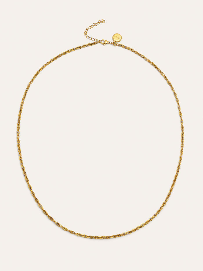 Collar Spinning Rope Chain Acero Baño Oro
