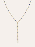 Collar Y Cianita Stones Acero Baño Oro