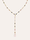 Collar Y Turmalina Stones Acero Baño Oro