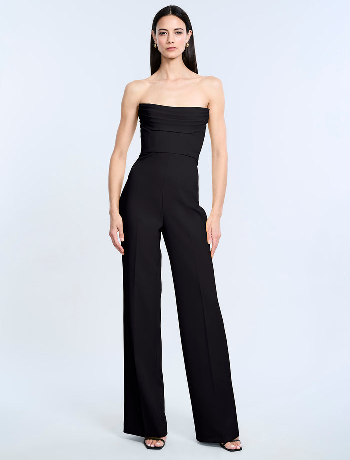 Corset Jumpsuit With Drape