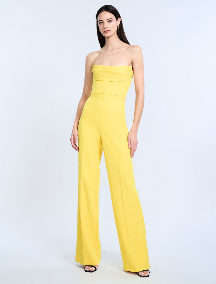 Corset Jumpsuit With Drape
