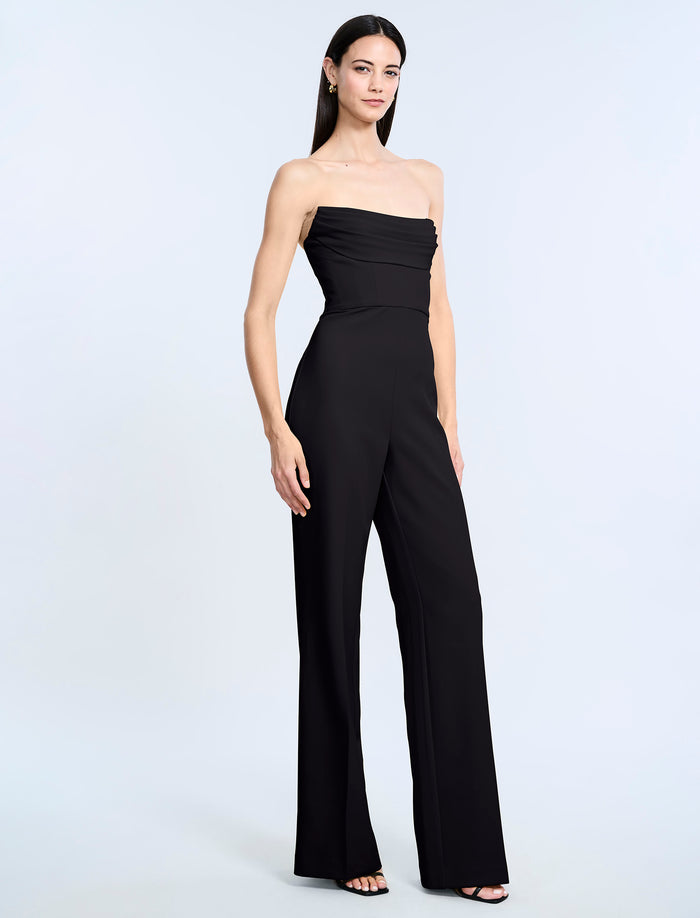 Corset Jumpsuit With Drape