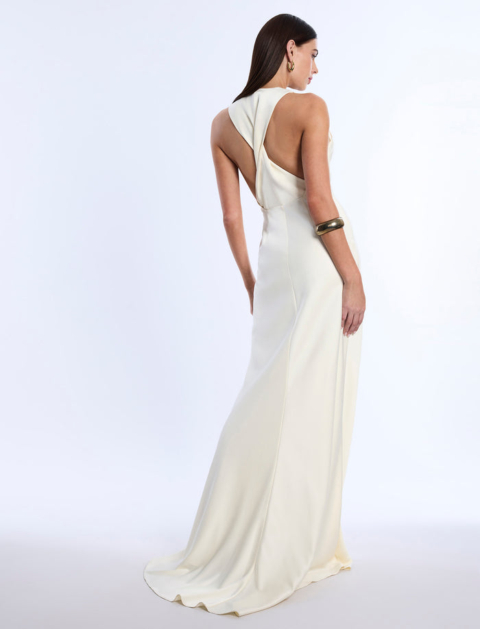 Cowl Neck Halter Gown