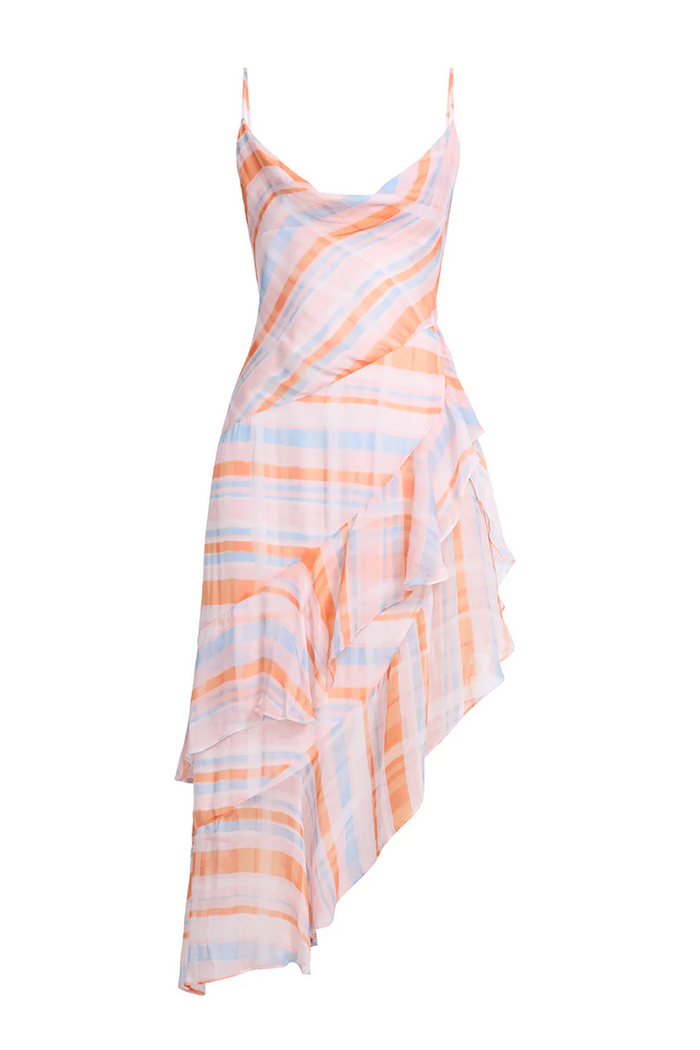 Cowl Neck Ruffle Dress