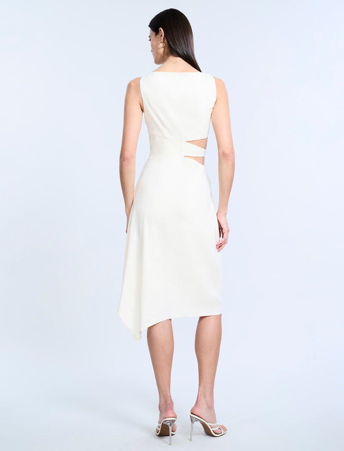 Cutout Linen Dress