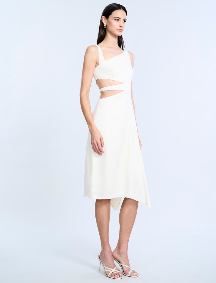 Cutout Linen Dress