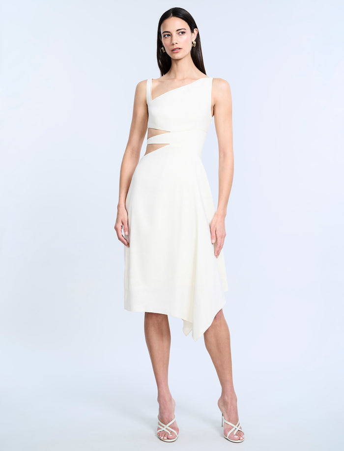 Cutout Linen Dress