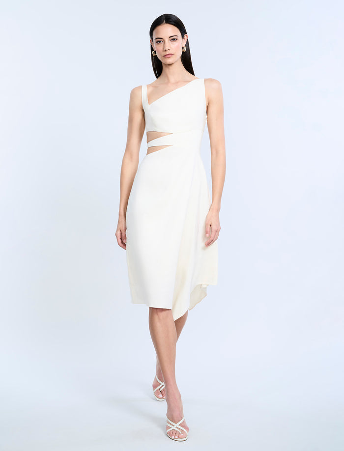 Cutout Linen Dress