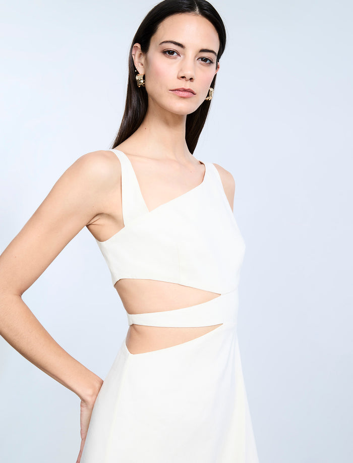 Cutout Linen Dress