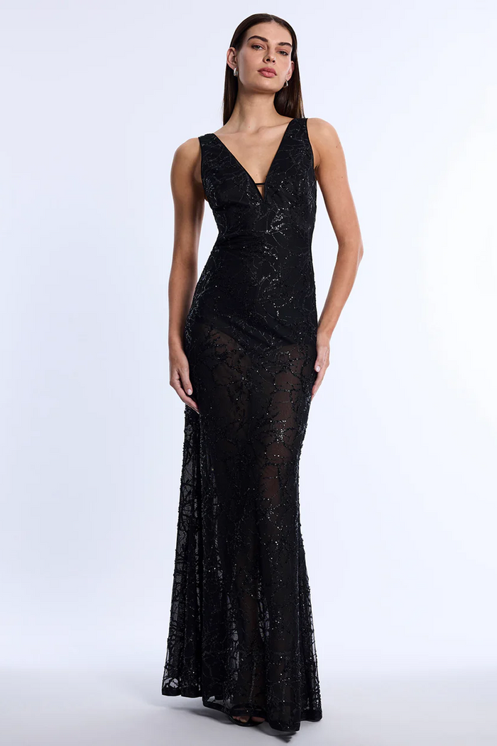 Embellished Cut-Out Gown