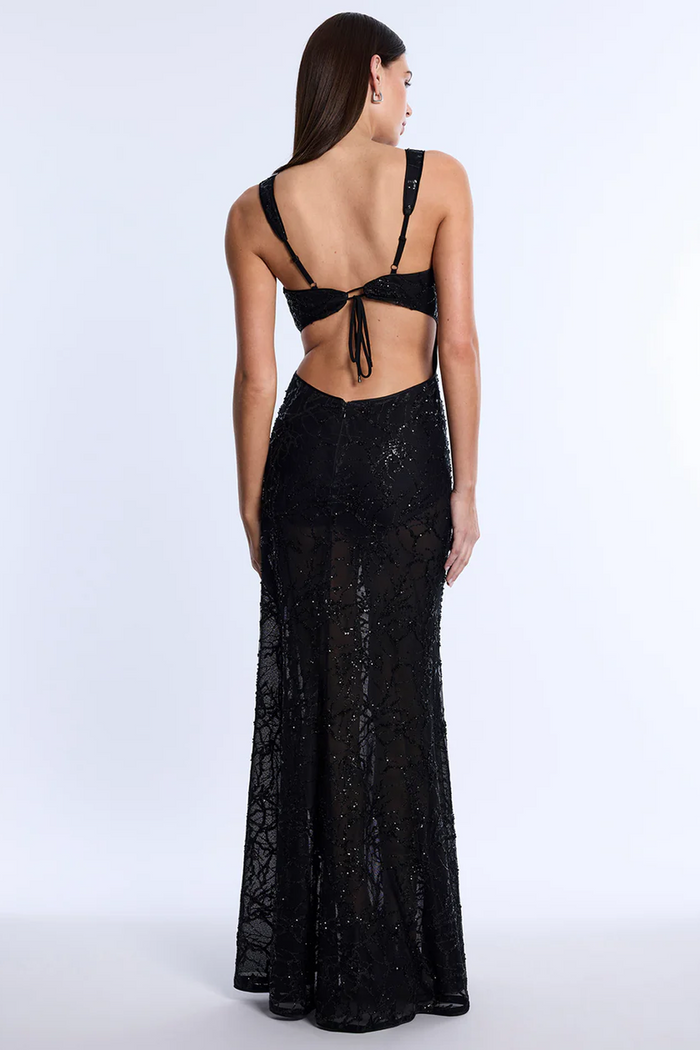 Embellished Cut-Out Gown