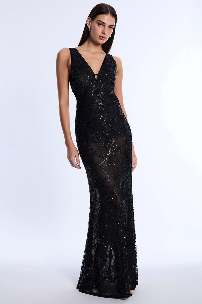 Embellished Cut-Out Gown