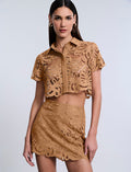 Eyelet  Button Down Polo