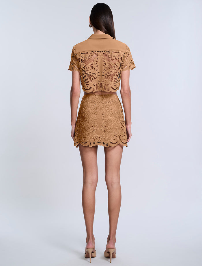 Eyelet Mini Skirt