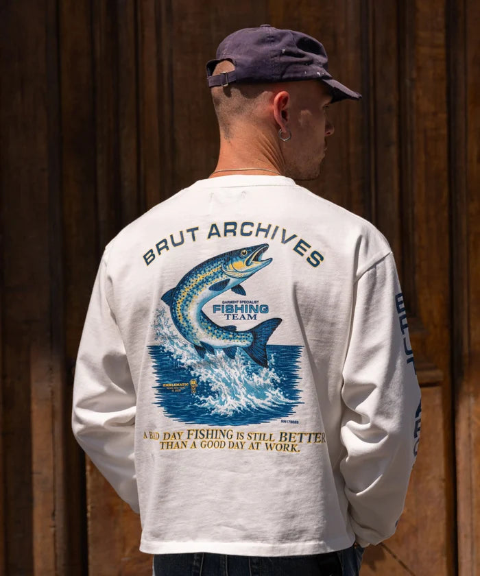 FISHING TEE T-Shirts X-SMALL / WHITE - BRUT Clothing