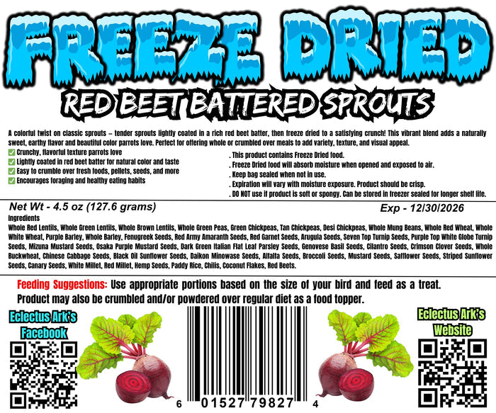 Freeze Dried Sprouts - Red Beet Battered