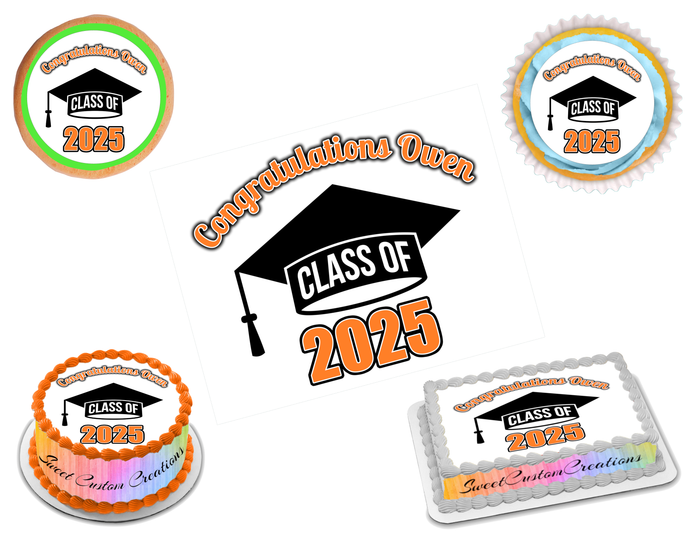 Graduation Edible Image Frosting Sheet #25O (80+ sizes)