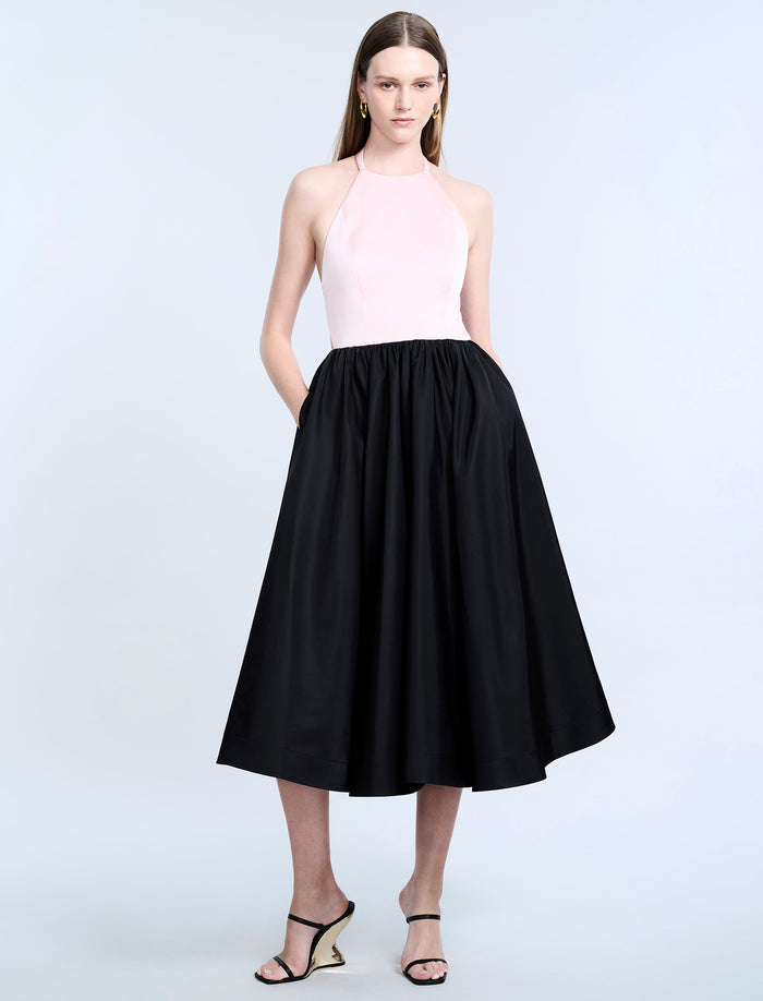 Halter Tea Length Dress