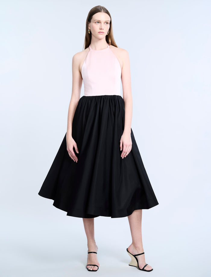 Halter Tea Length Dress