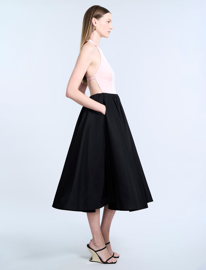 Halter Tea Length Dress