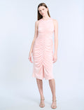 Hardware Ruched Midi Dress