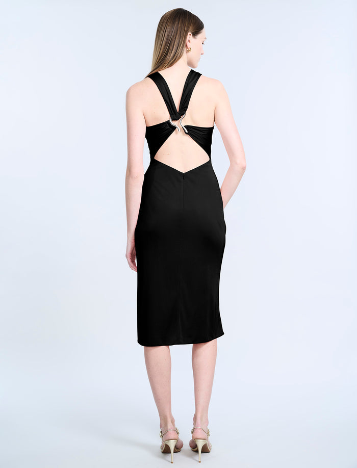 Hardware Ruched Midi Dress